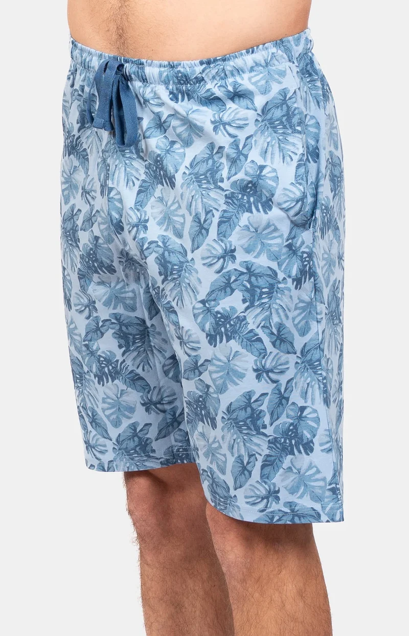 Pyjashort en jersey de coton léger - Palmier
