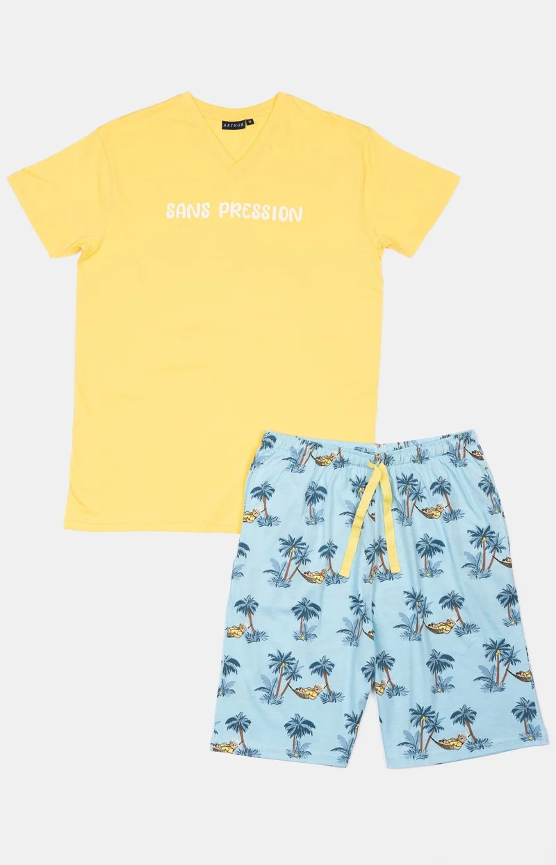 Pyjashort en jersey de coton léger - Pas de pression