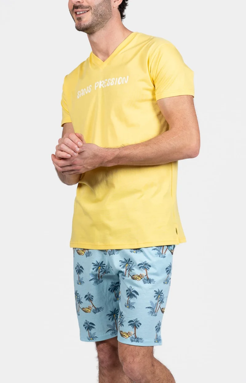 Pyjashort en jersey de coton léger - Pas de pression