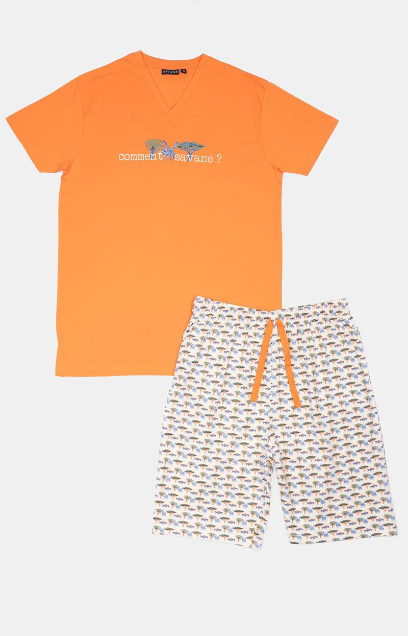 Pyjashort en jersey de coton léger - Savane