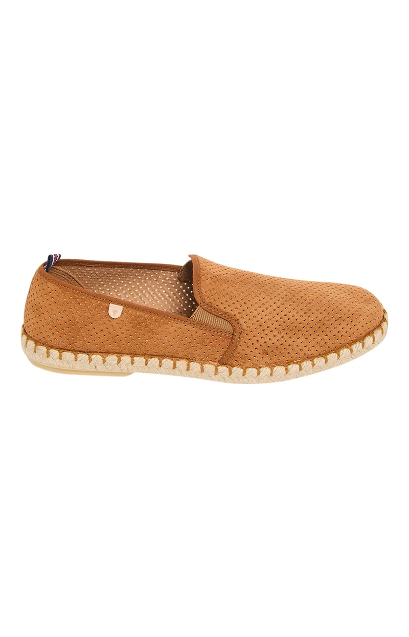 Espadrilles - Cuir Uni Cognac