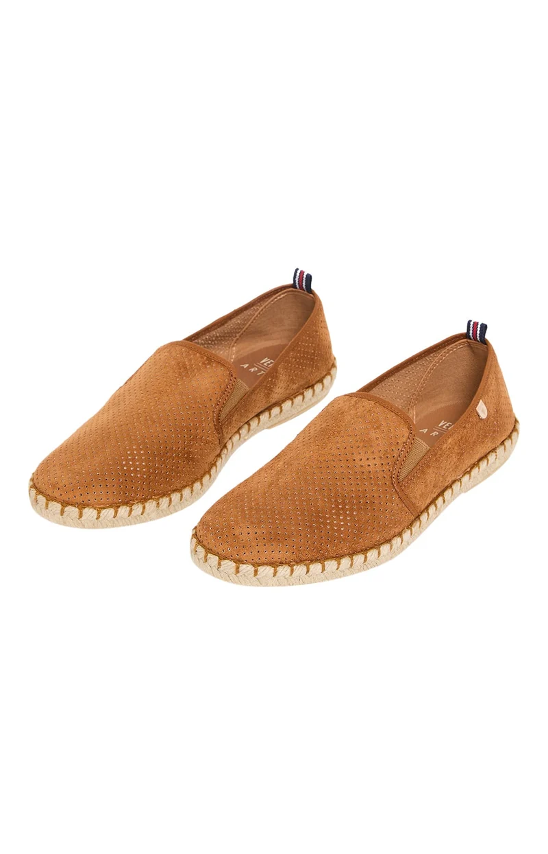 Espadrilles - Cuir Uni Cognac
