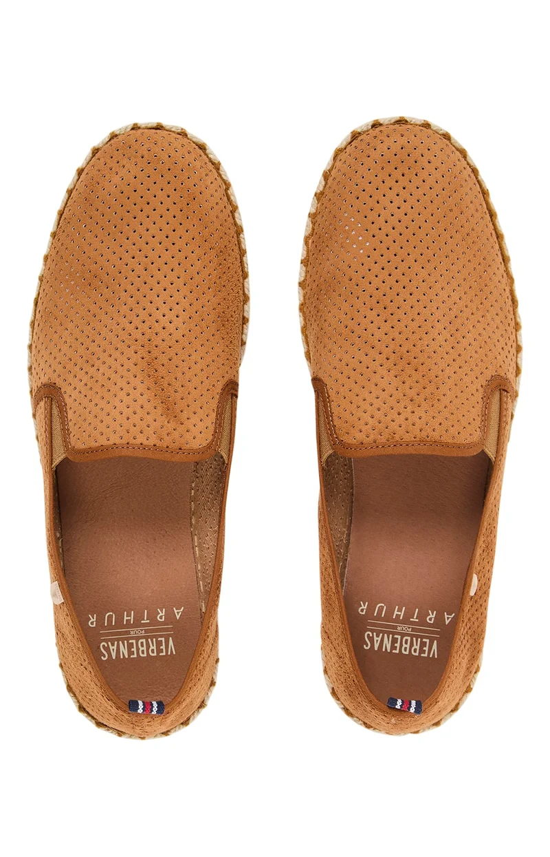 Espadrilles - Cuir Uni Cognac