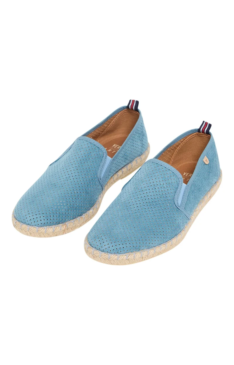 Espadrilles - Cuir Uni Bleu