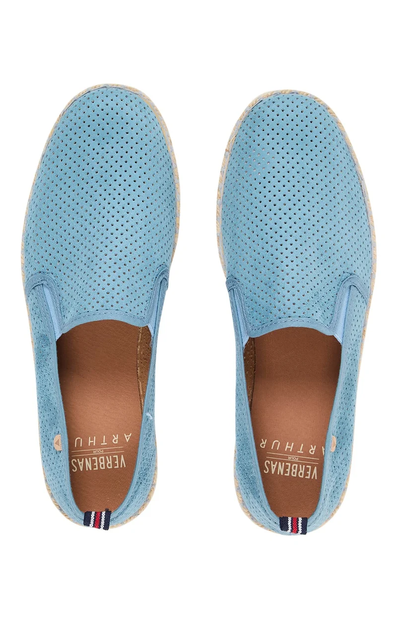 Espadrilles - Cuir Uni Bleu