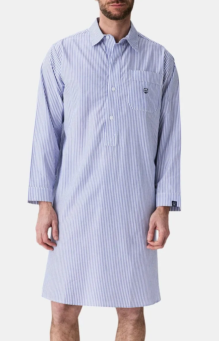 Chemise Grand-Père - Rayure Bleue