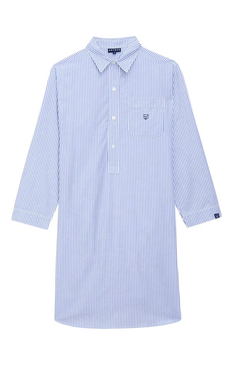 Chemise Grand-Père - Rayure Bleue
