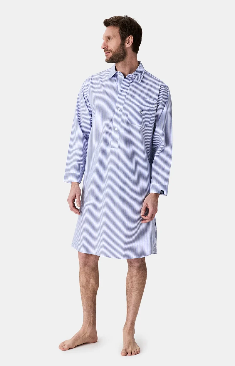 Chemise Grand-Père - Rayure Bleue