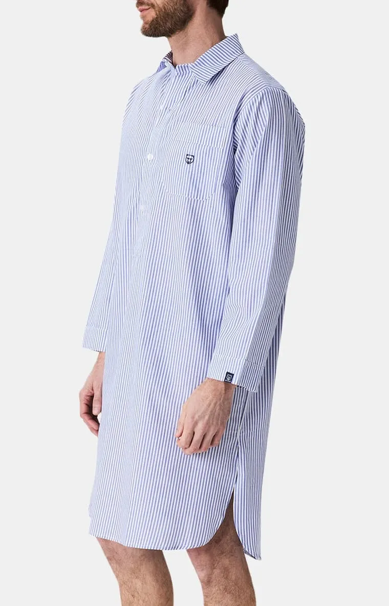 Chemise Grand-Père - Rayure Bleue
