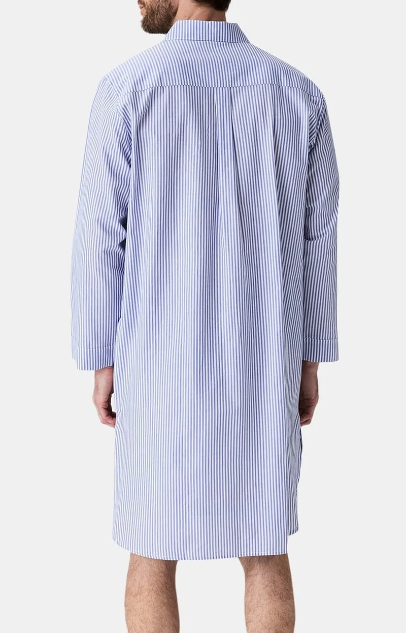 Chemise Grand-Père - Rayure Bleue