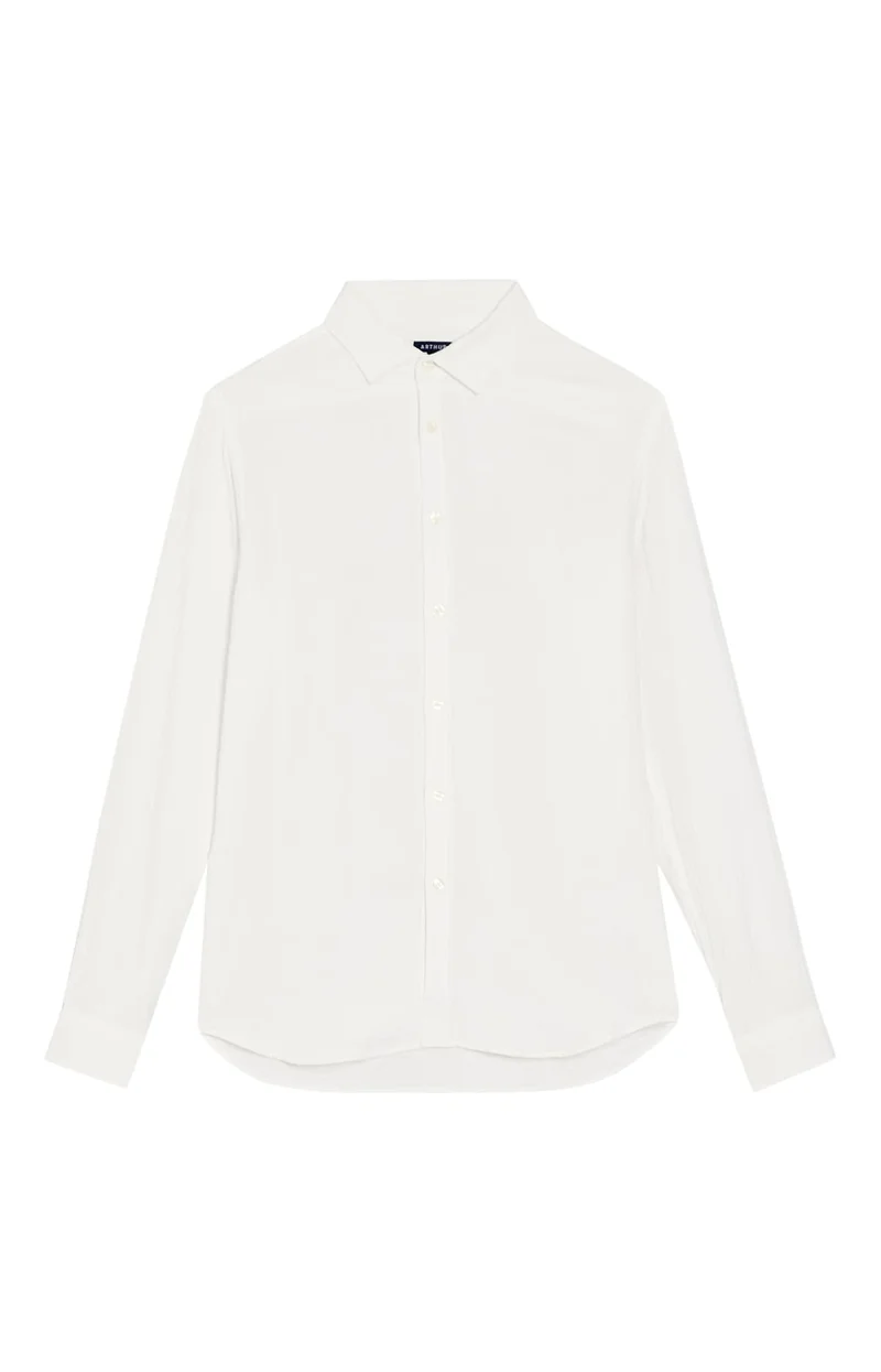 Chemise manches longues en gaze de coton - Blanc