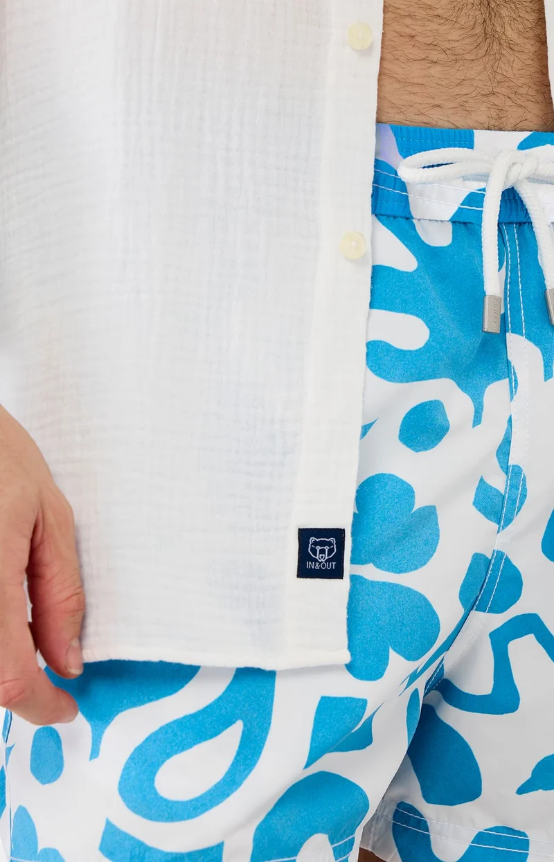 Chemise manches longues en gaze de coton - Blanc