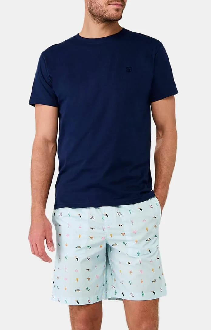 Pyjashort en jersey et popeline de coton - Summer
