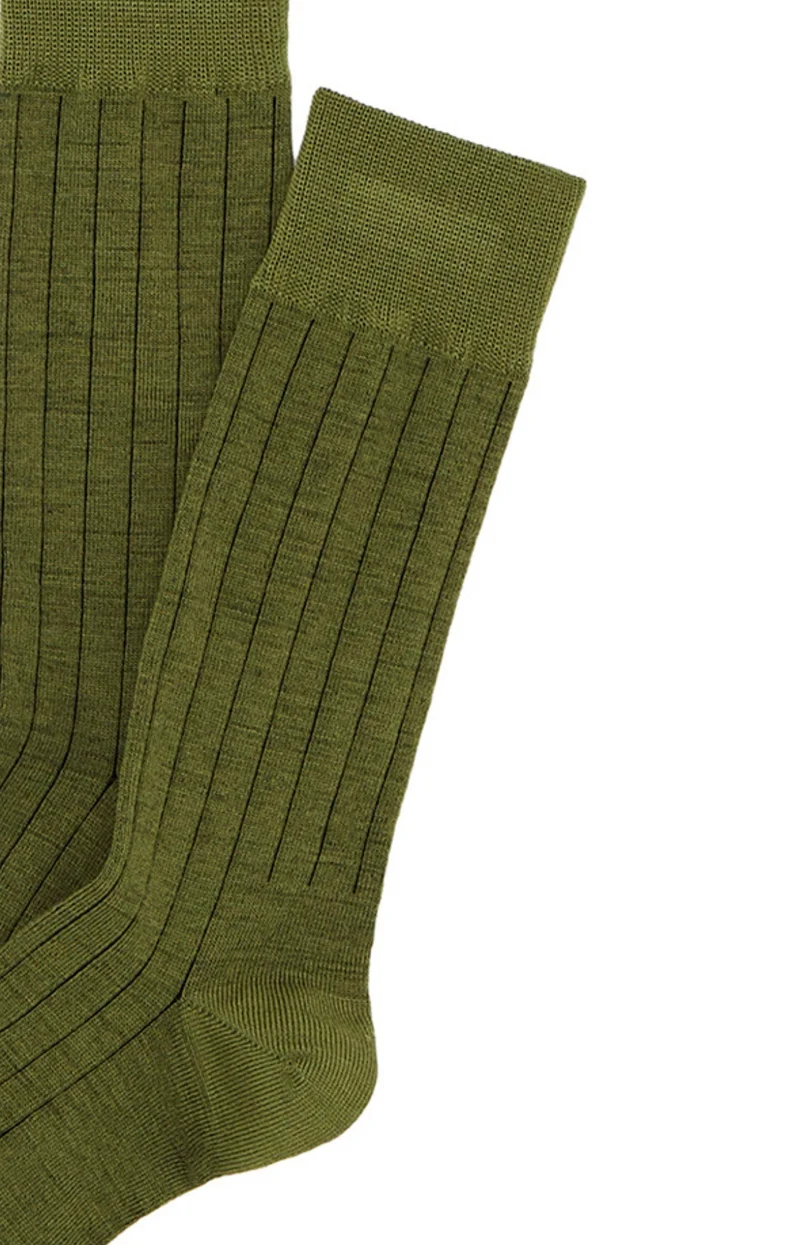 Chaussettes Laine/Coton Olive