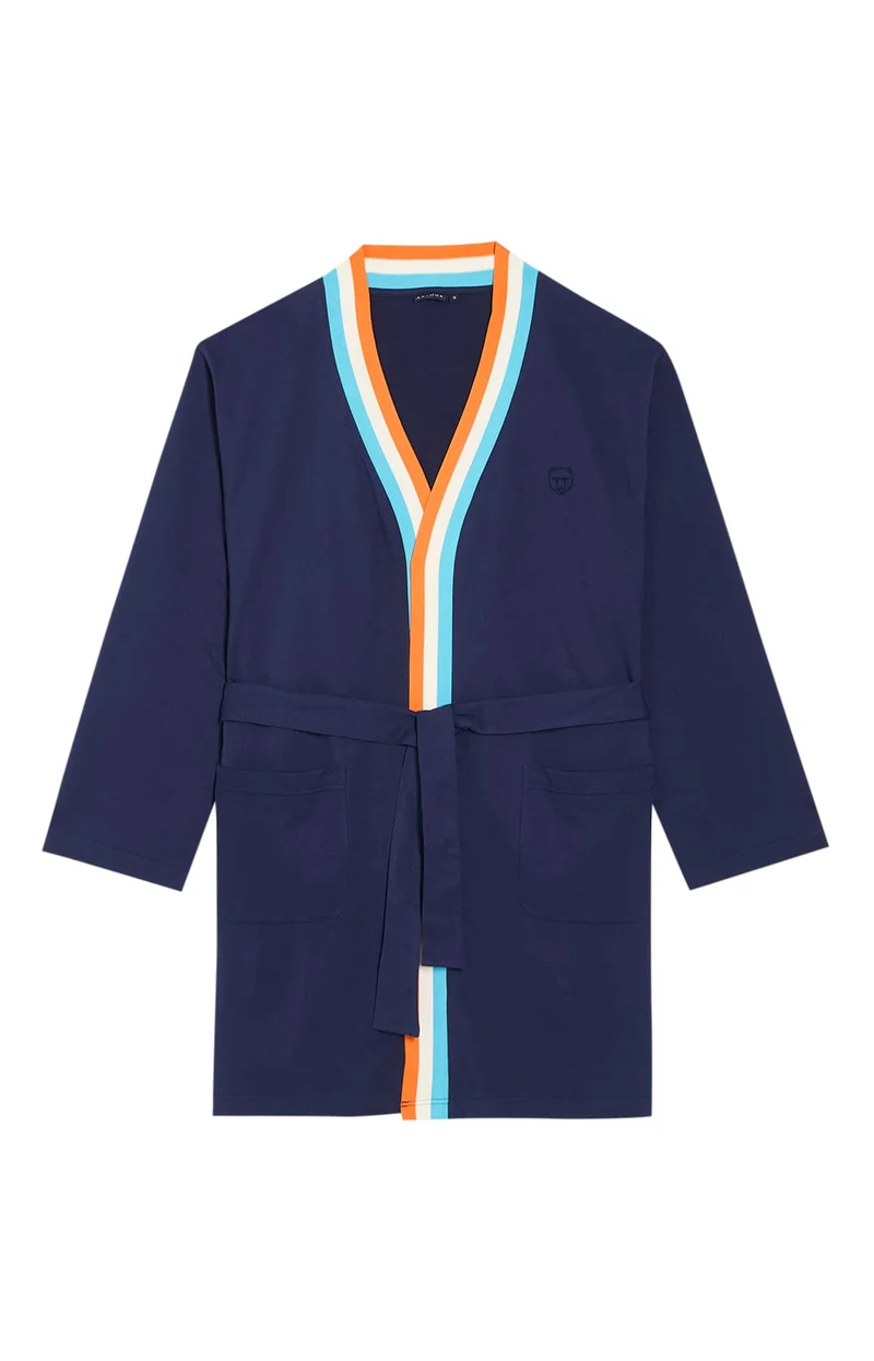 Robe de chambre en coton - Marine