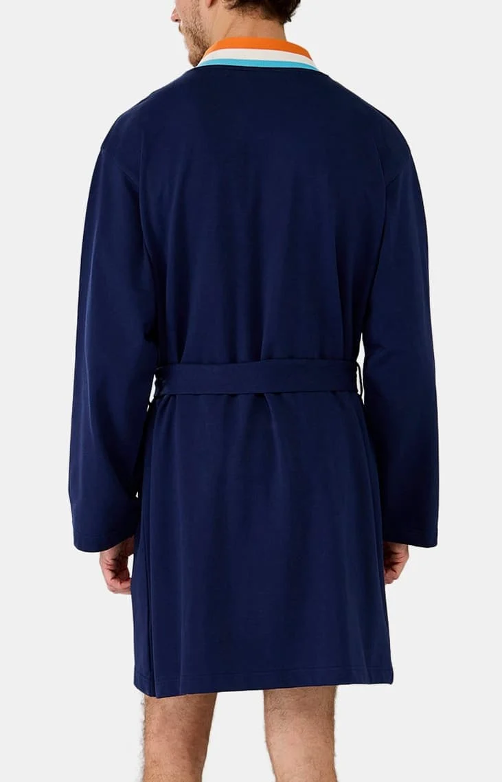 Robe de chambre en coton - Marine