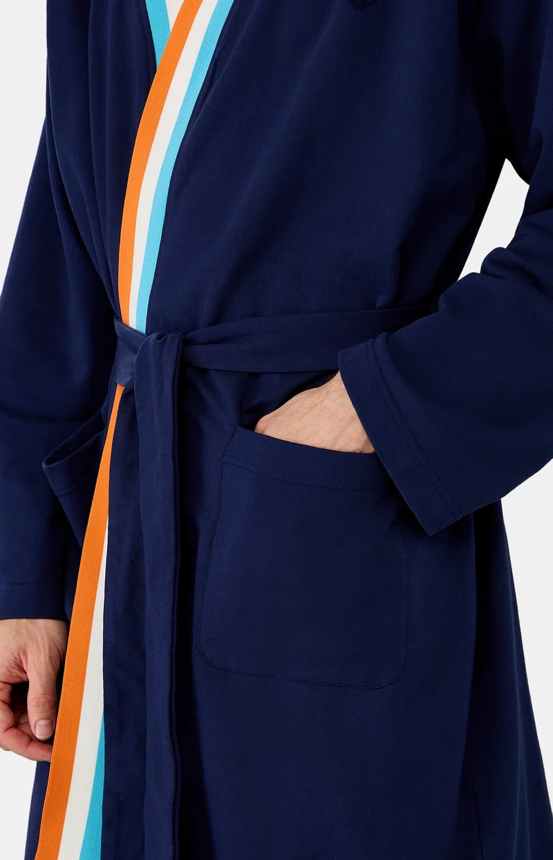 Robe de chambre en coton - Marine