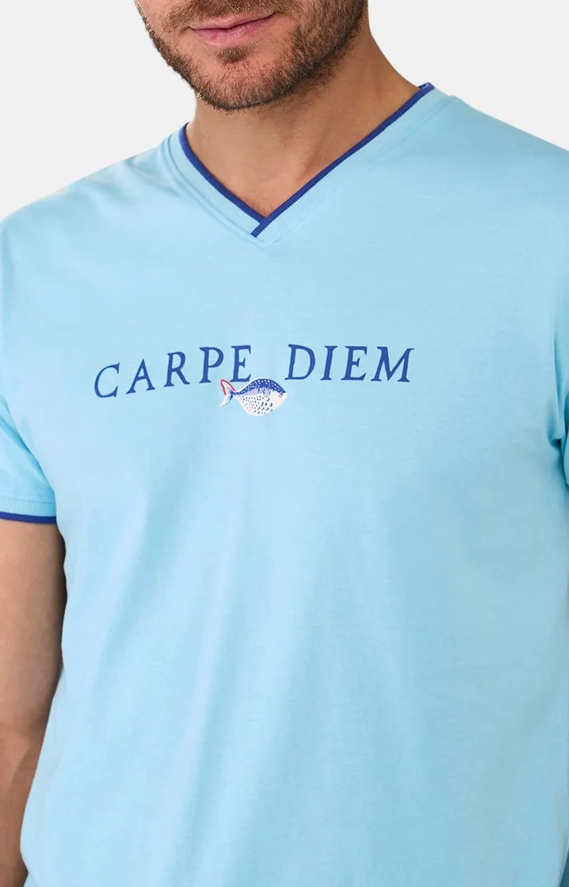 Pyjashort en jersey de coton léger - Carpe Diem