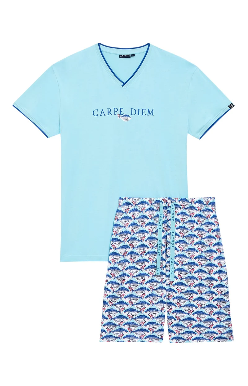 Pyjashort en jersey de coton léger - Carpe Diem