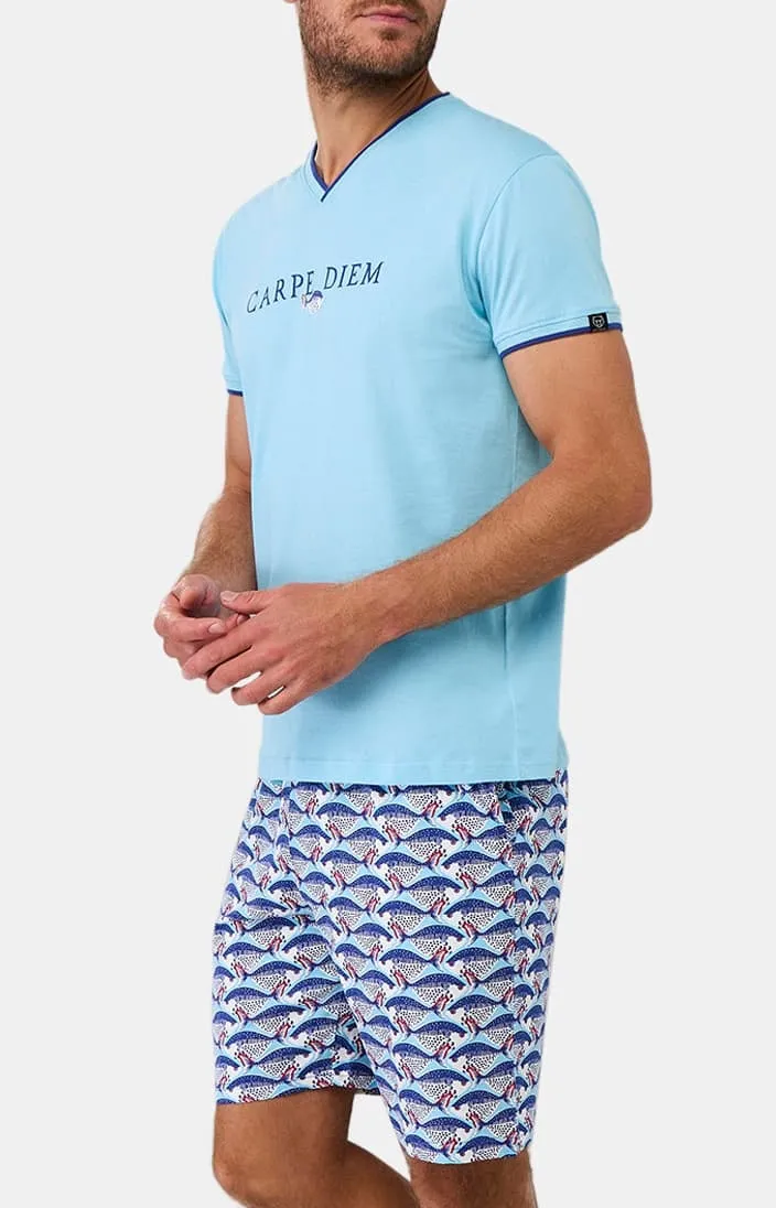 Pyjashort en jersey de coton léger - Carpe Diem