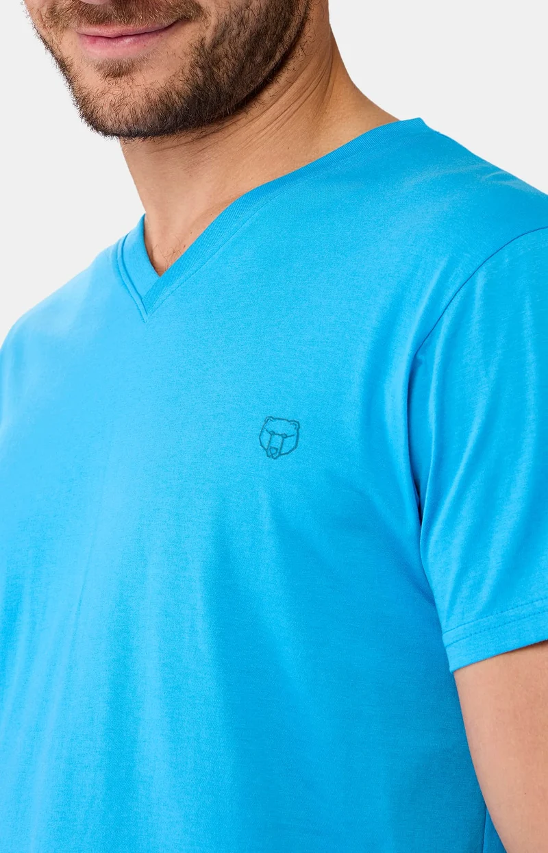 Tee-shirt en jersey de coton léger - Bleu