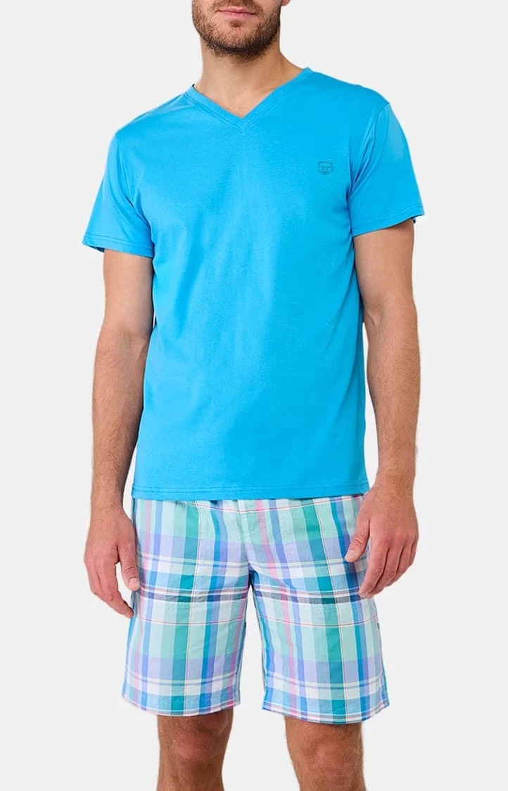 Tee-shirt en jersey de coton léger - Bleu