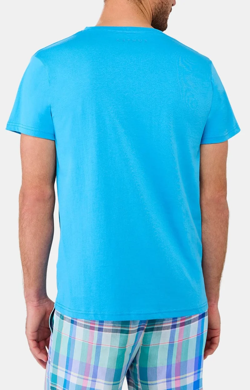 Tee-shirt en jersey de coton léger - Bleu