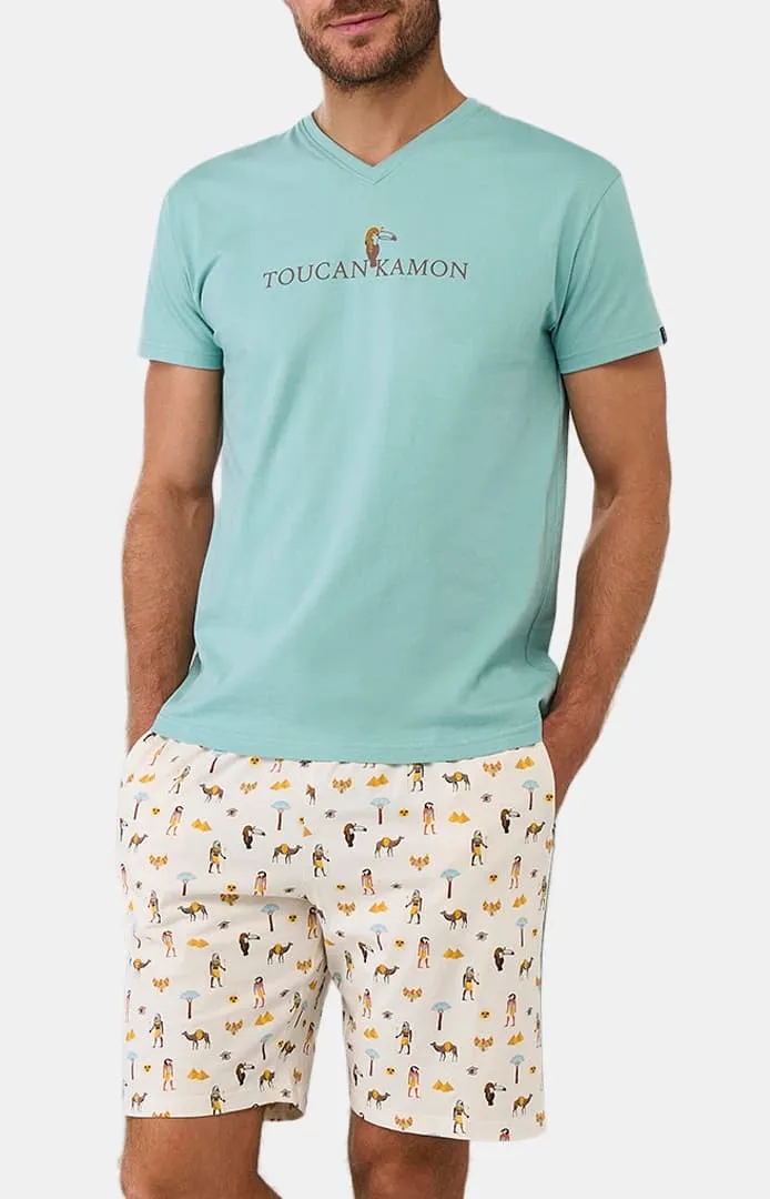 Pyjashort en jersey de coton léger - Toucankamon