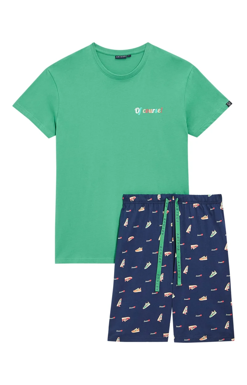 Pyjashort en jersey de coton léger - Sneakers
