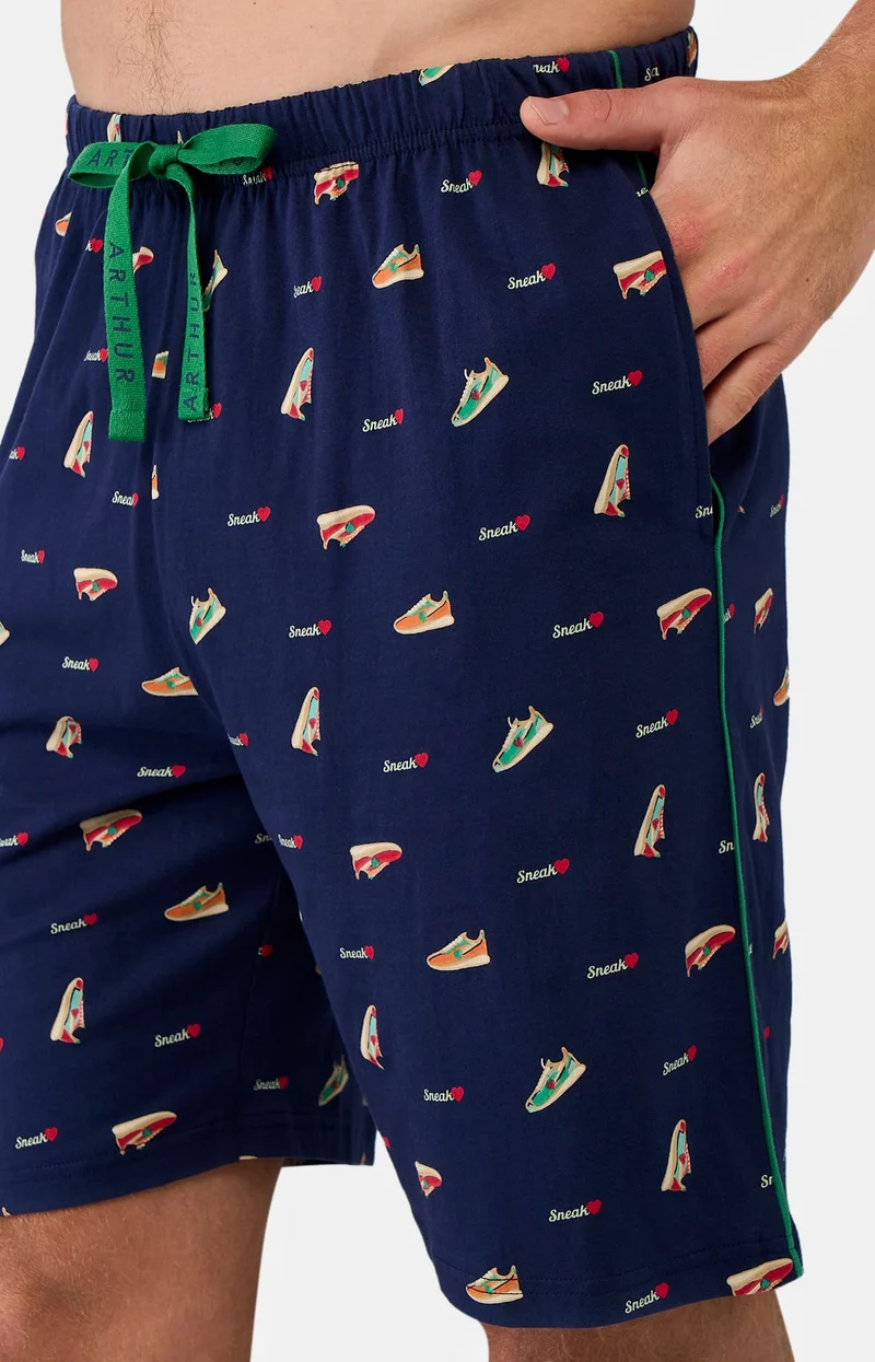 Pyjashort en jersey de coton léger - Sneakers