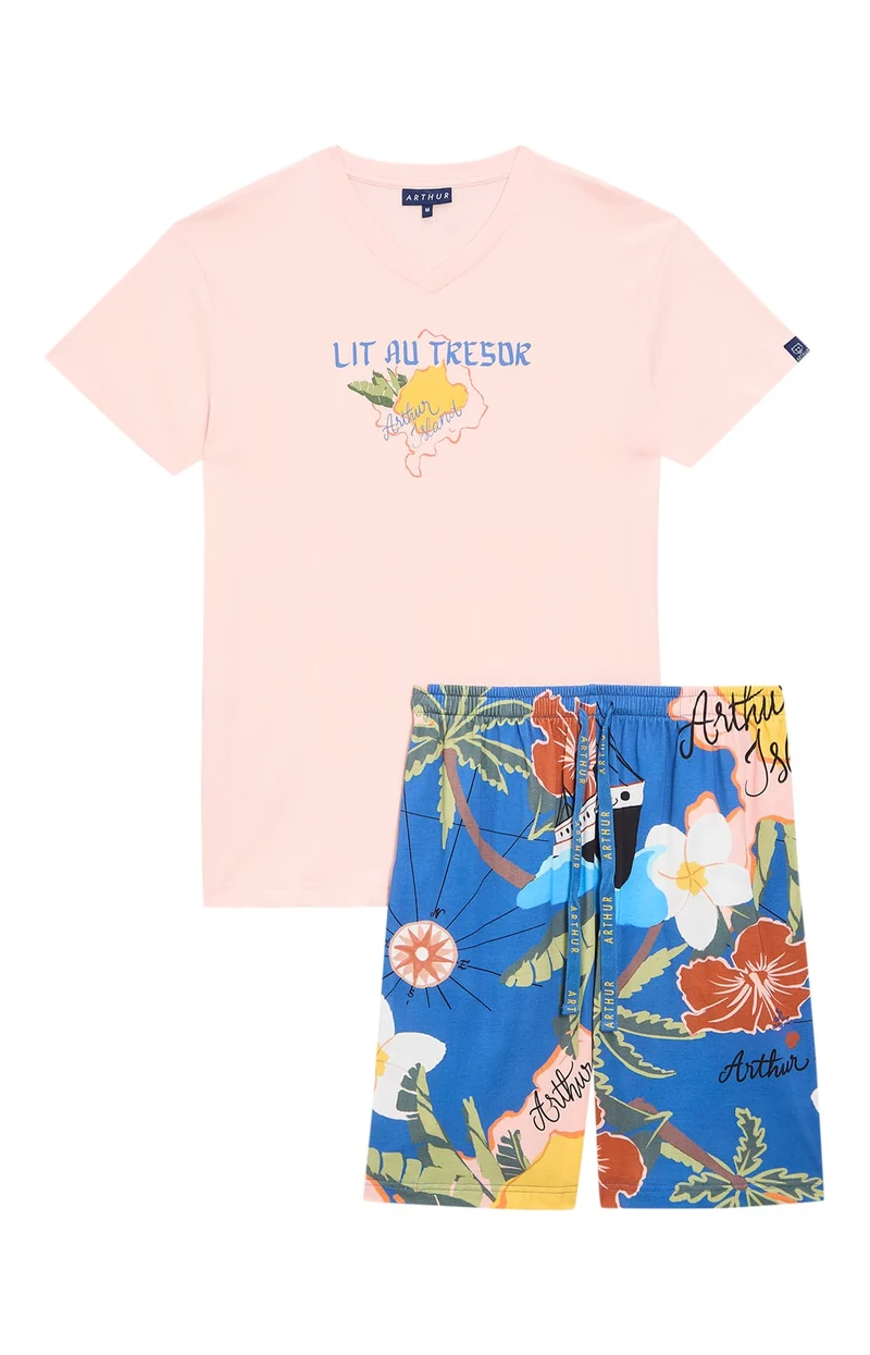 Pyjashort en jersey de coton léger - Arthur Island