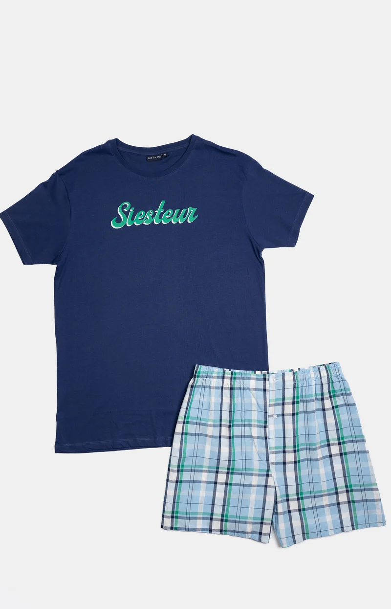 Pyjaméricain en jersey et popeline de coton - Hugh