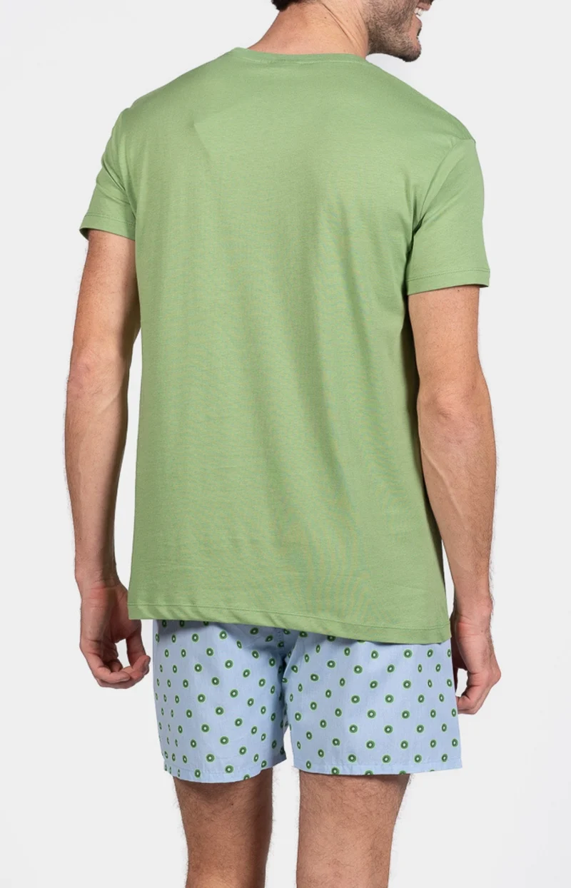 Pyjaméricain en jersey et popeline de coton - Kiwi