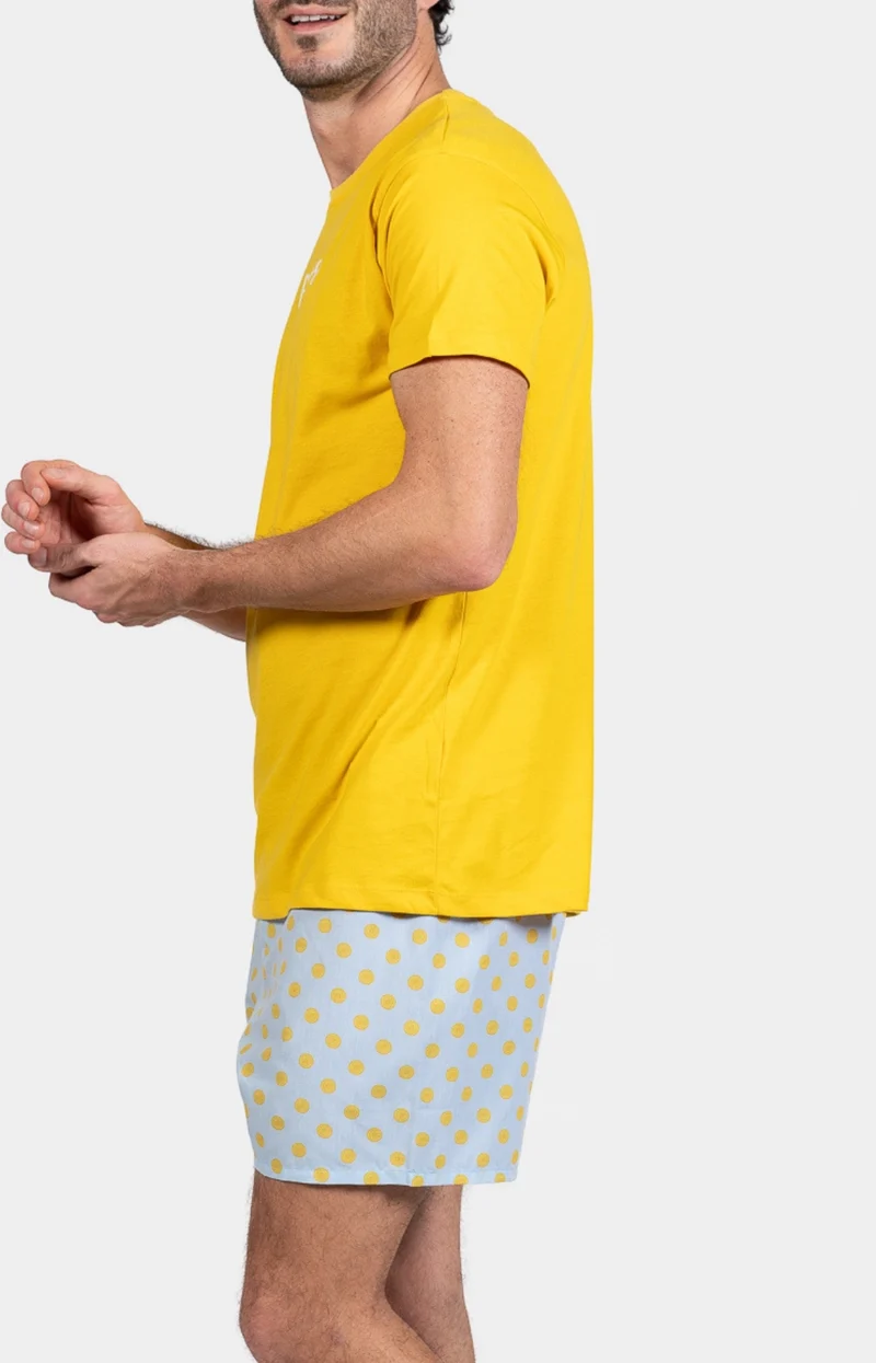 Pyjaméricain en jersey et popeline de coton - Lemon