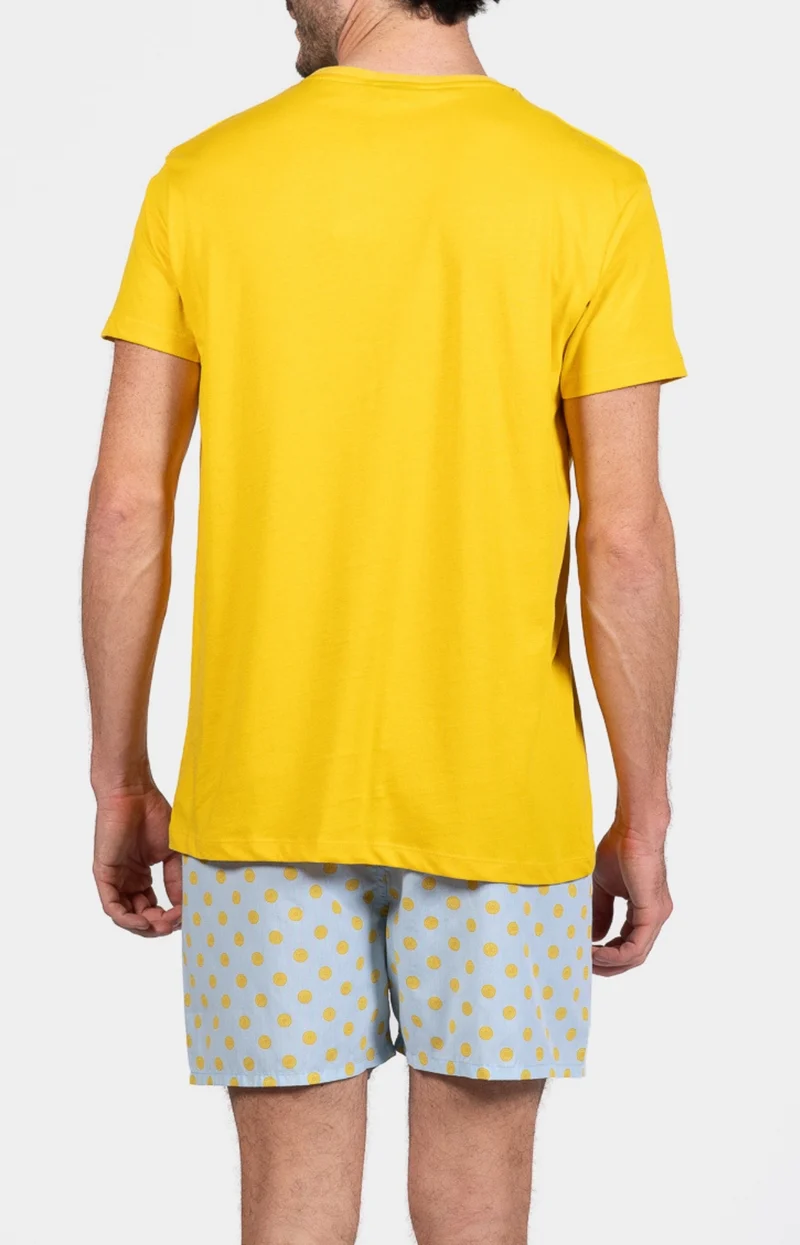 Pyjaméricain en jersey et popeline de coton - Lemon