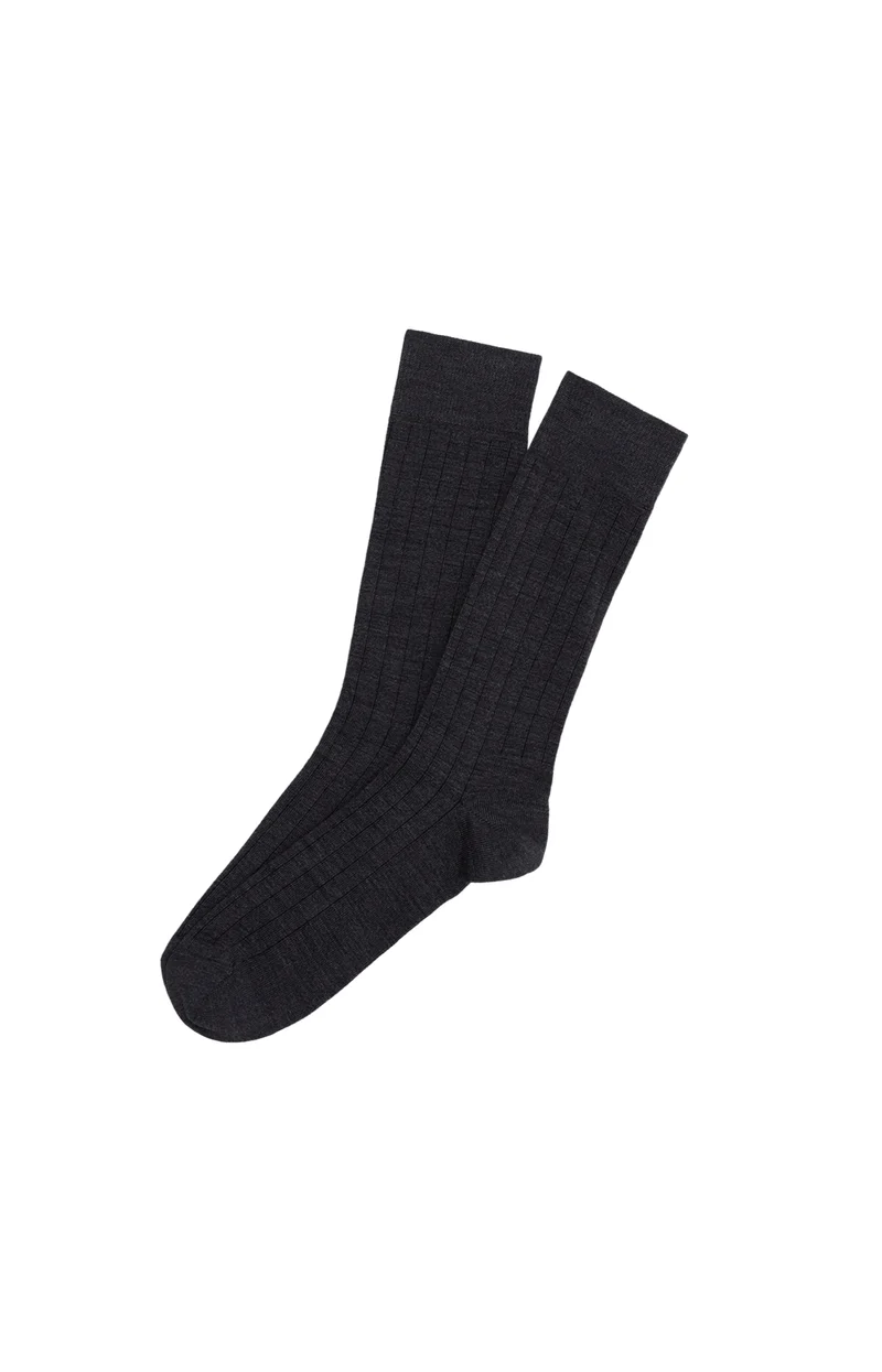 Chaussettes en laine et coton - Ardoise