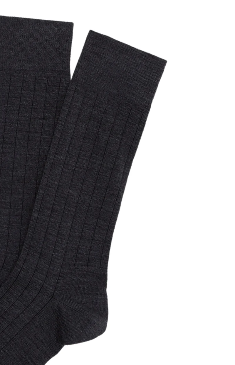 Chaussettes en laine et coton - Ardoise