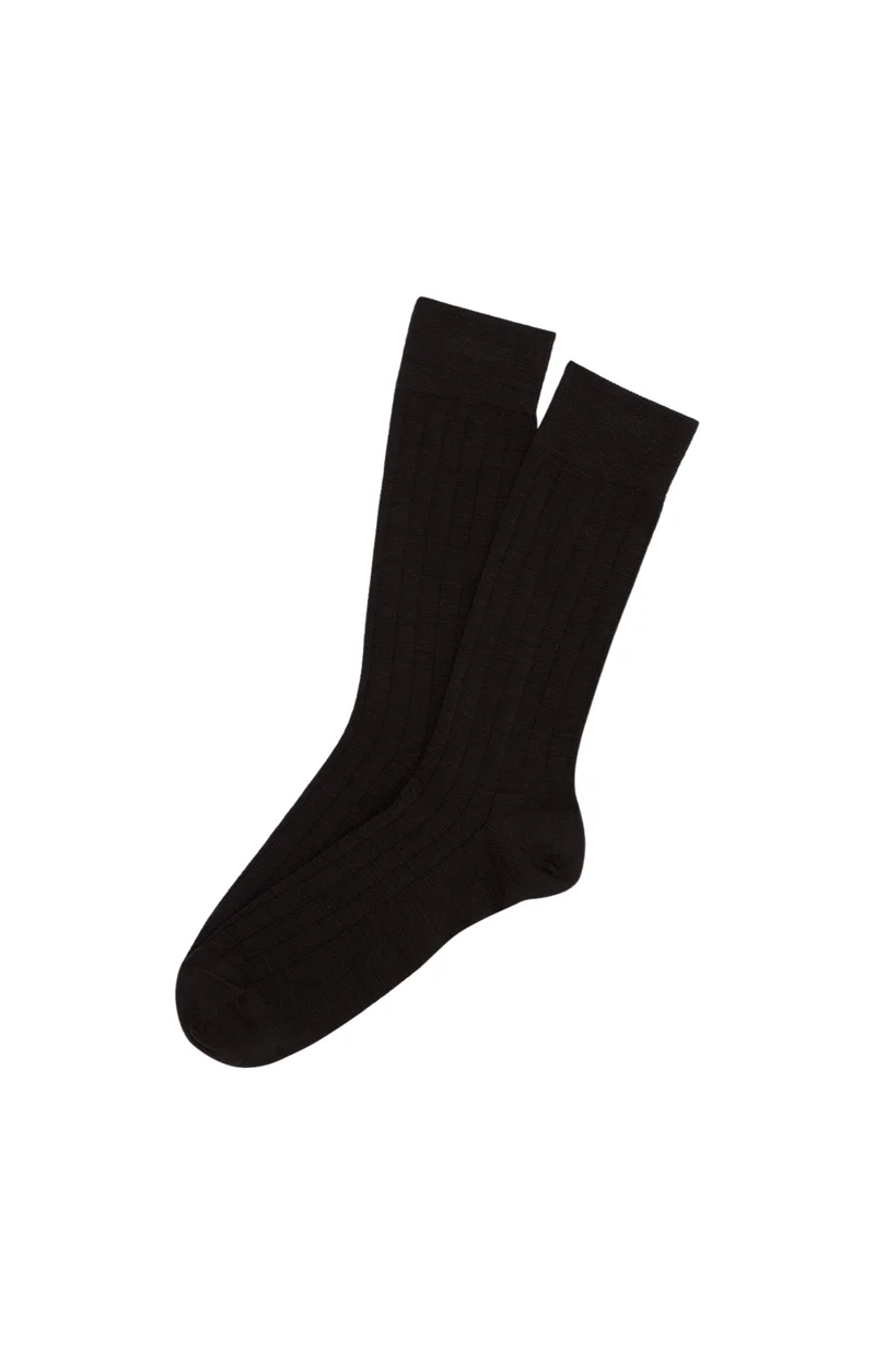 Chaussettes en laine et coton - Chocolat