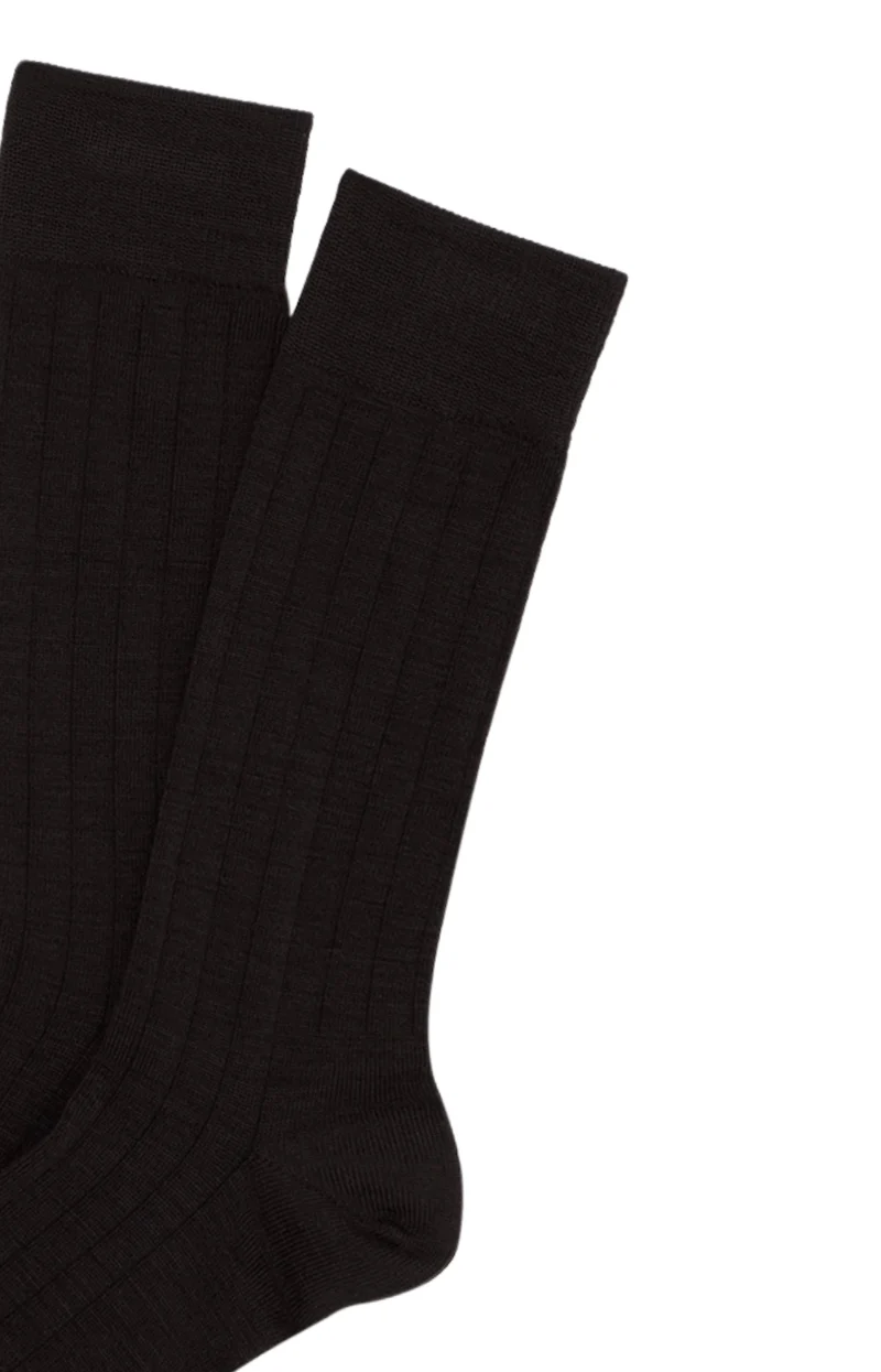 Chaussettes en laine et coton - Chocolat