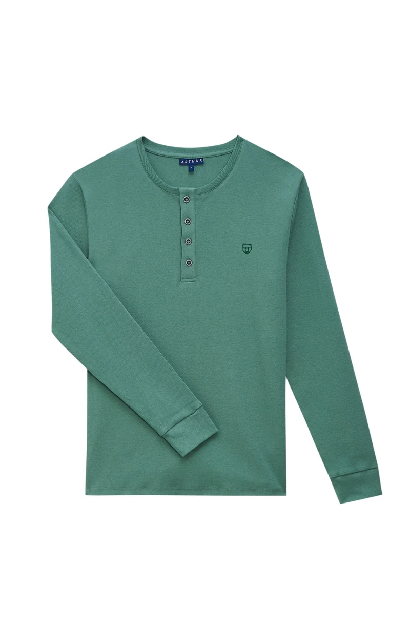 Tee-shirt manches longues en jersey de coton et modal - Lichen