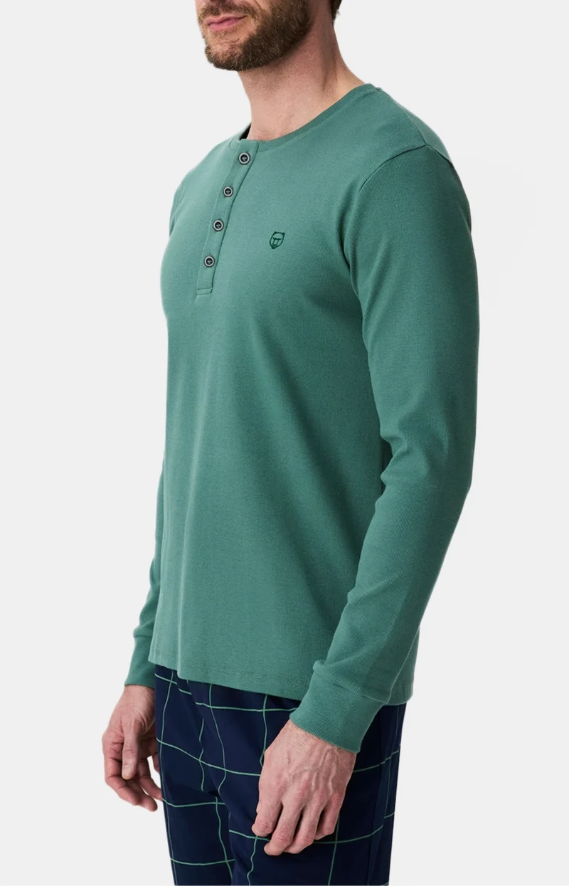 Tee-shirt manches longues en jersey de coton et modal - Lichen