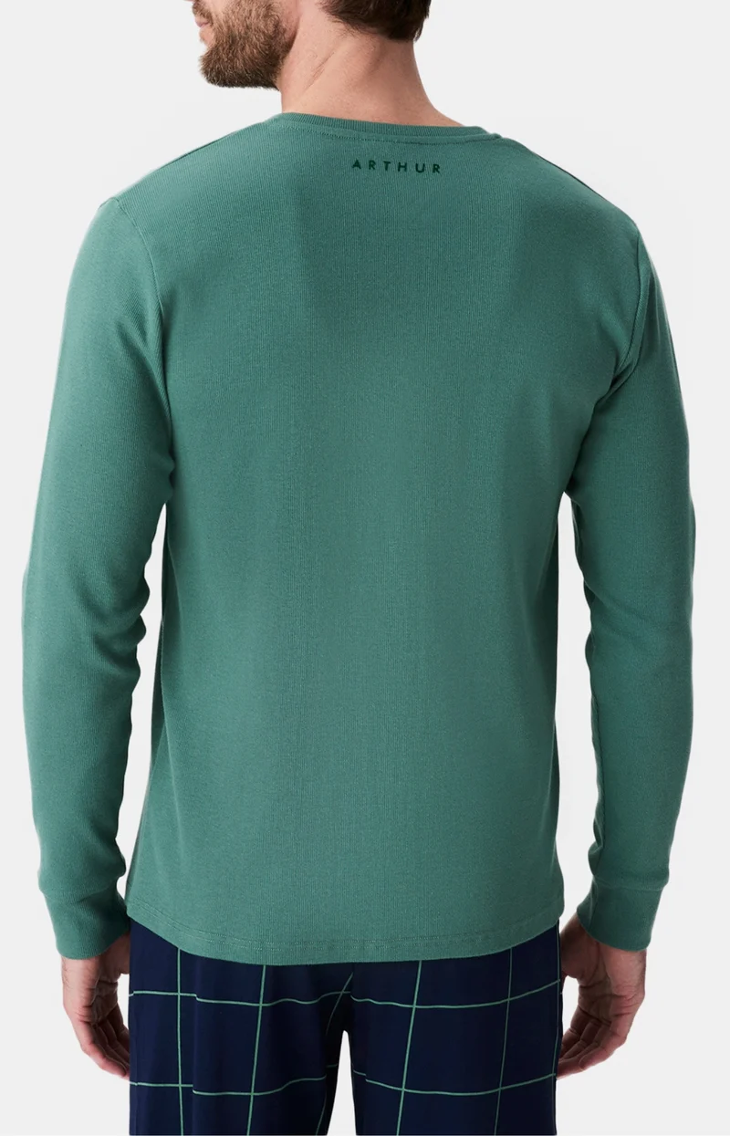Tee-shirt manches longues en jersey de coton et modal - Lichen