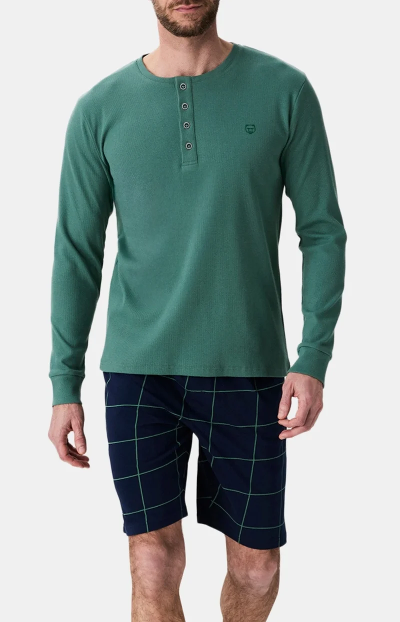 Tee-shirt manches longues en jersey de coton et modal - Lichen