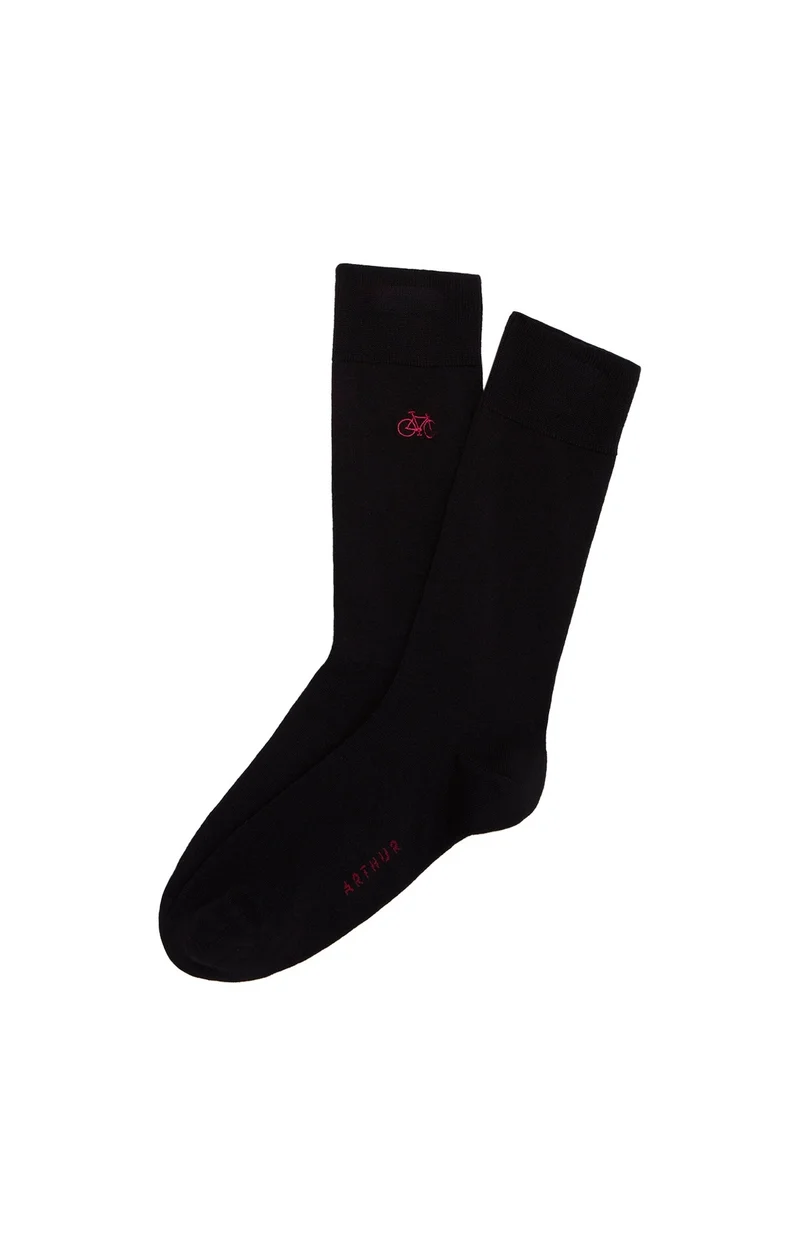 Chaussettes brodées en coton - Vélo