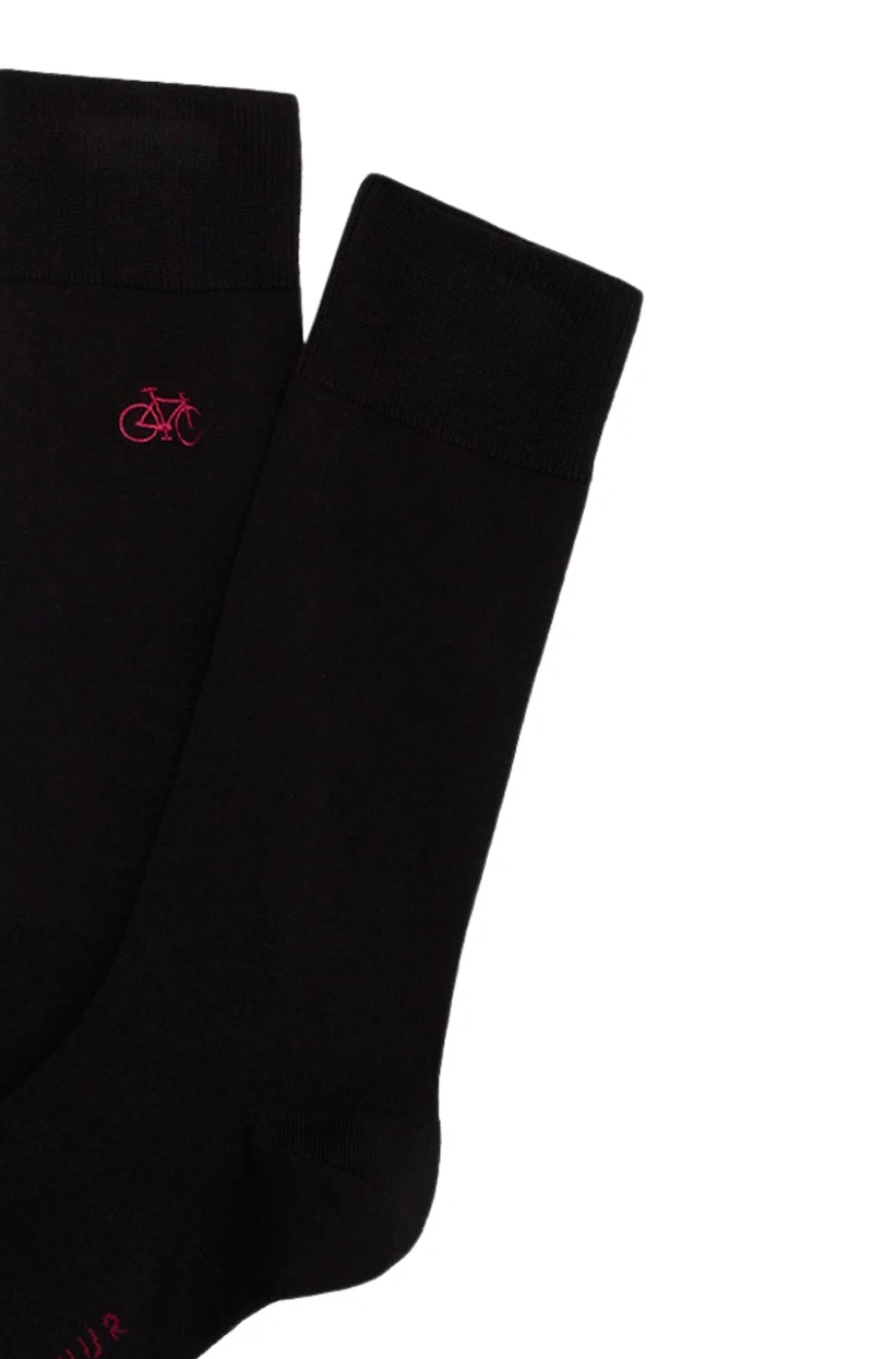 Chaussettes brodées en coton - Vélo