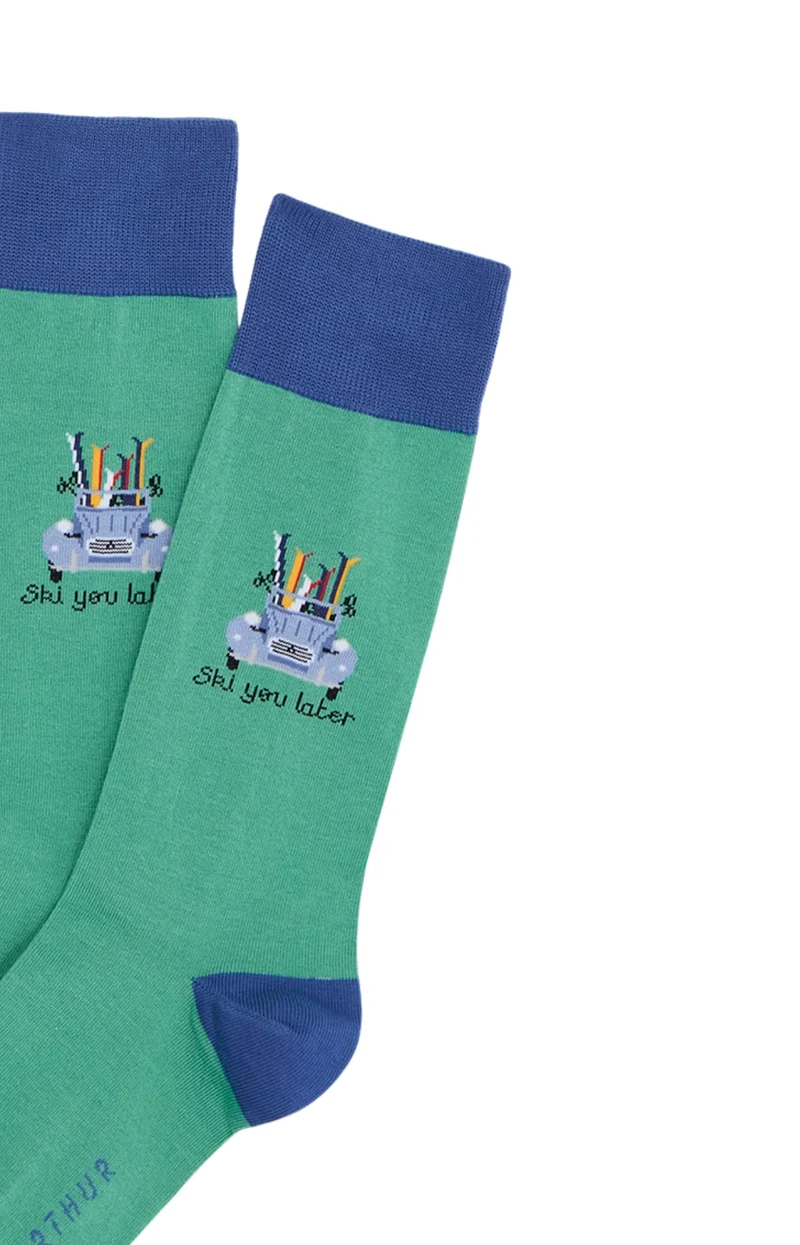 Chaussettes en coton - Ski You Later Vert