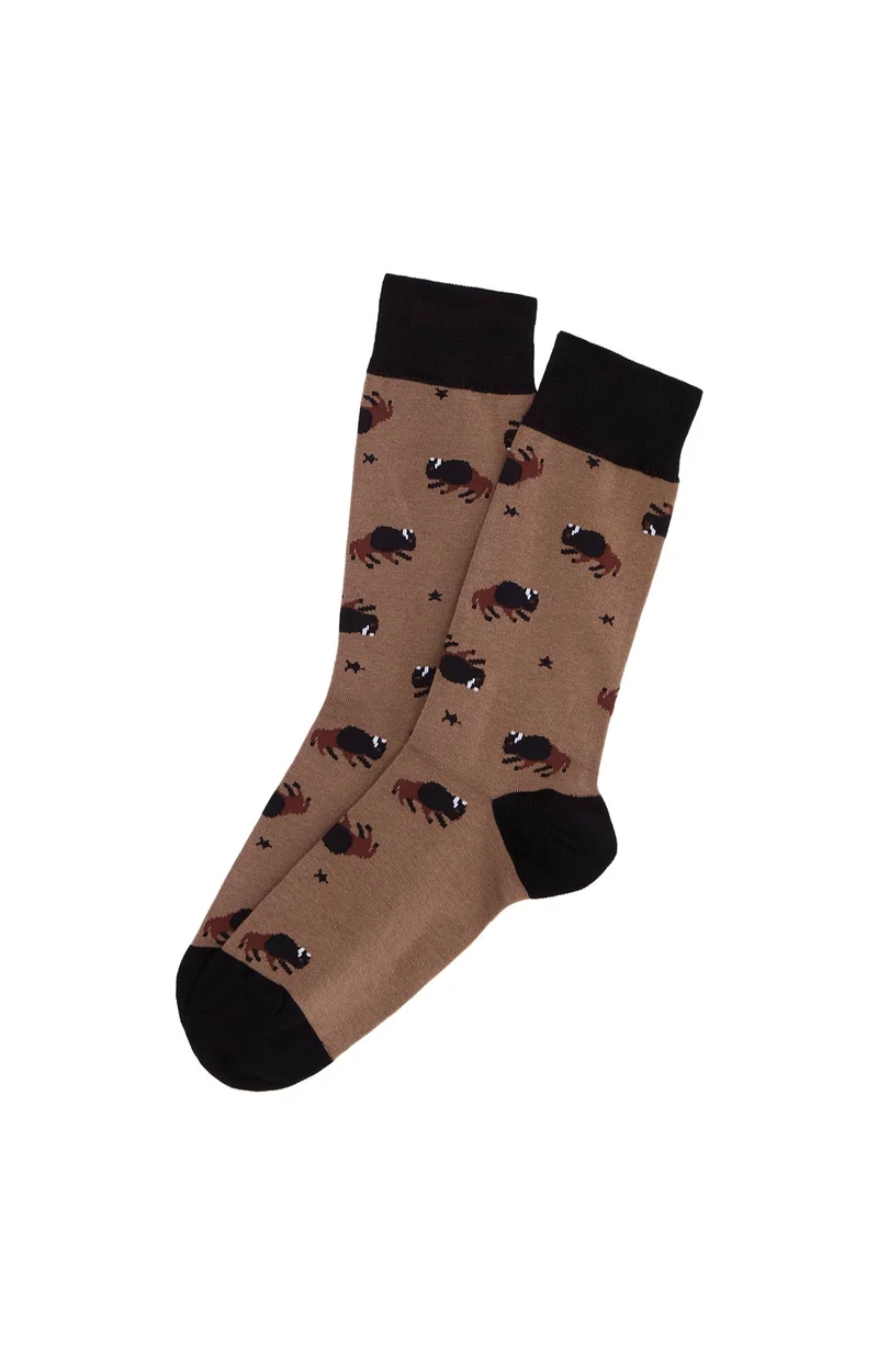 Chaussettes en coton - En Plaine Nuit Caramel