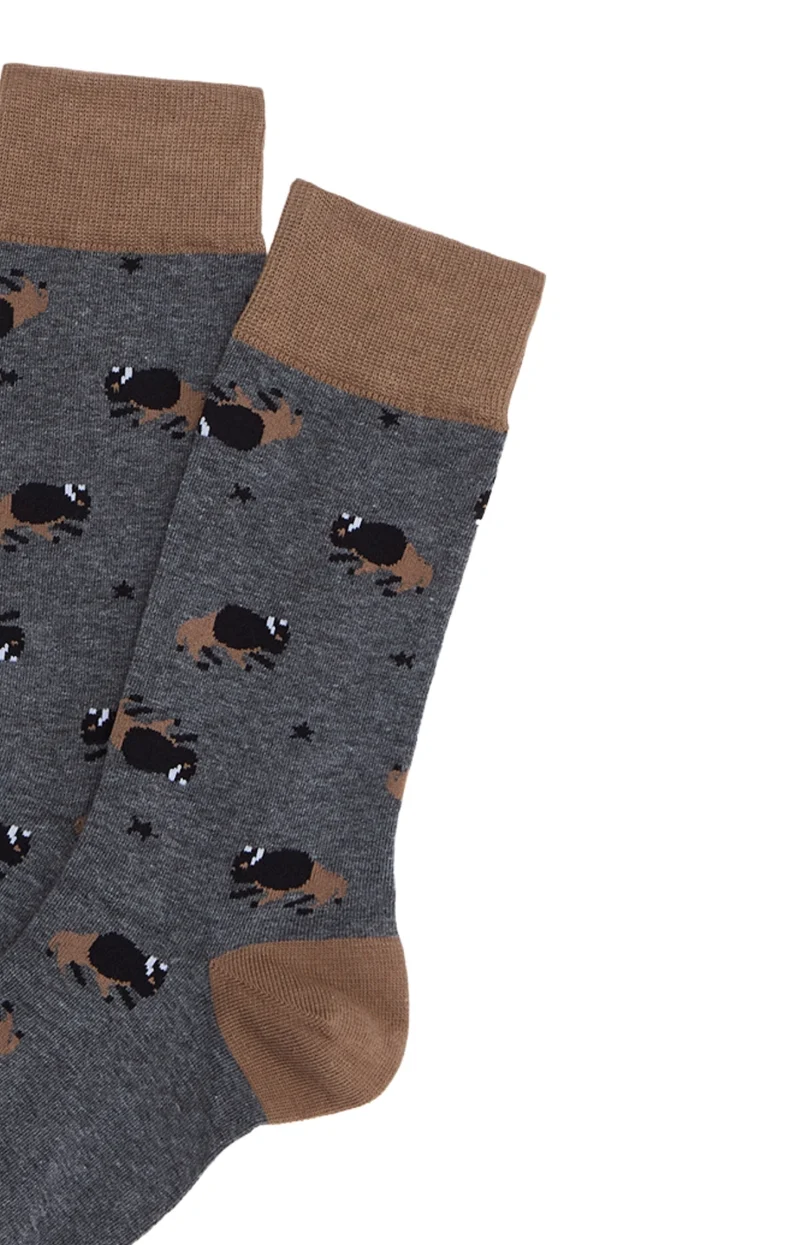 Chaussettes en coton - En Plaine Nuit Gris