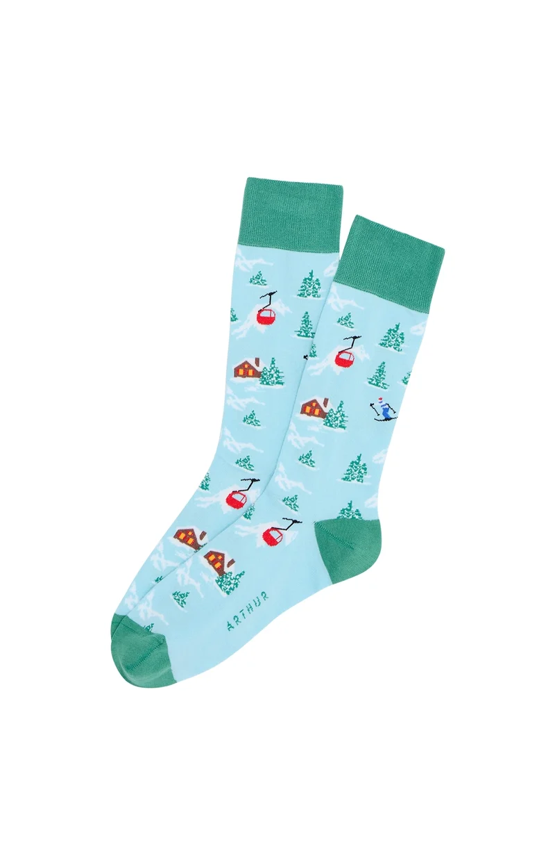 Chaussettes en coton - Noël en altitude Lagon