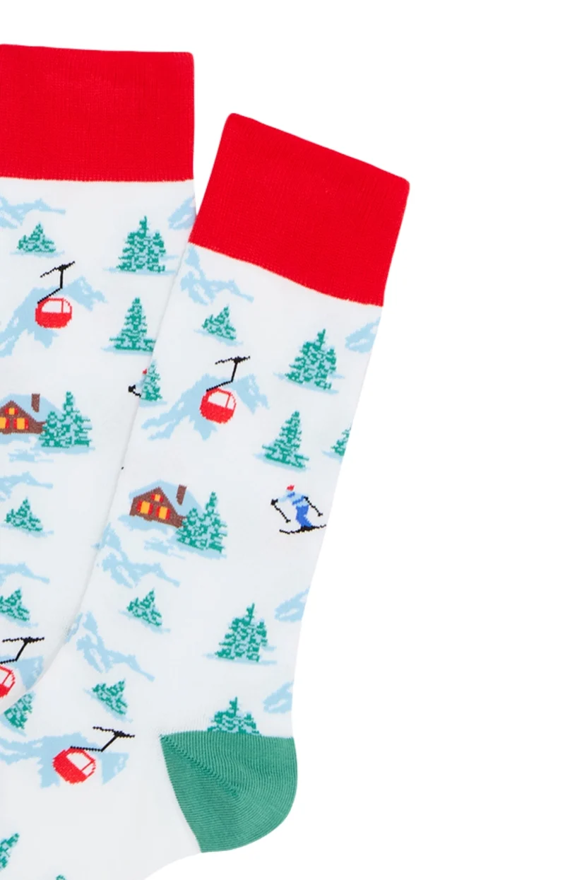 Chaussettes en coton - Noël en altitude Neige